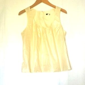 J Crew Elegant Shimmery Cream Sleeveless Top Size 10